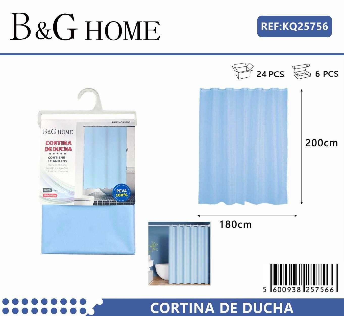 Κουρτίνα μπάνιου – Light Blue – 1.8x2m – 25756