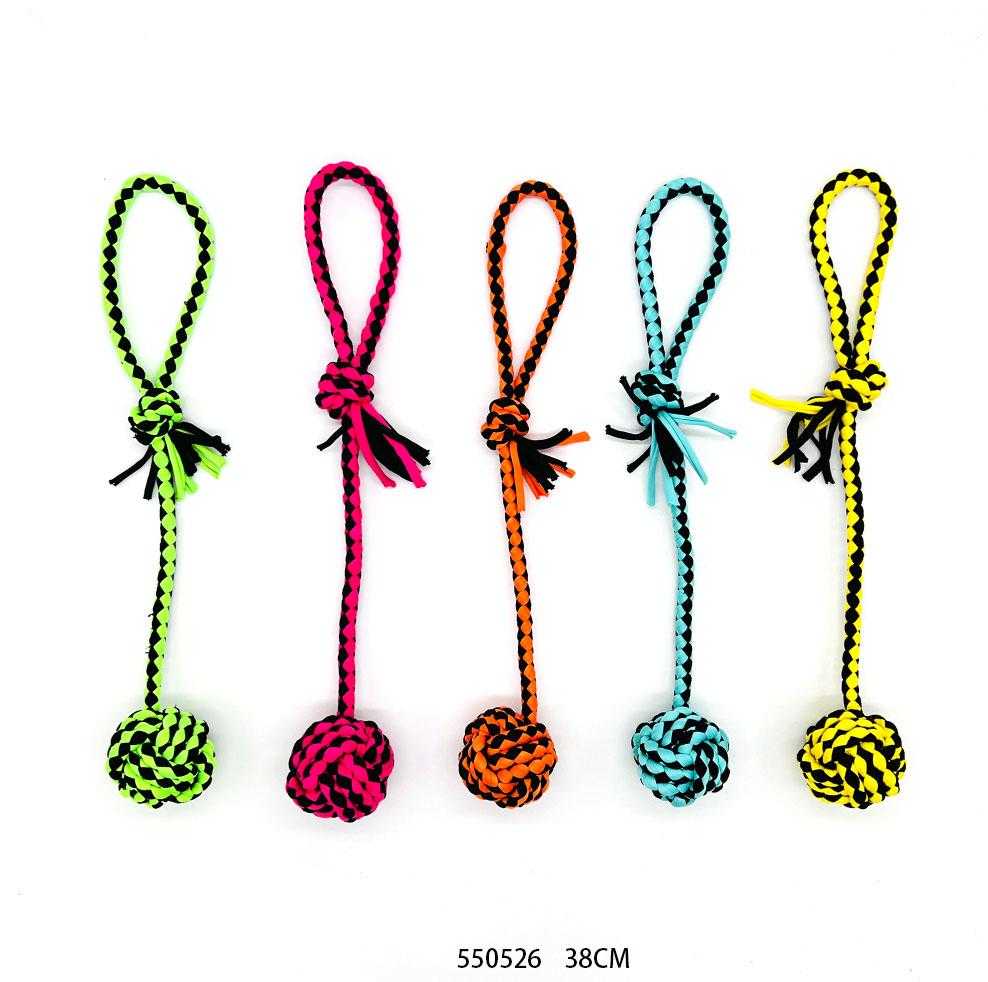 Παιχνίδι σκύλου σχοινί με μπάλα – 38cm – 12pcs – 550526