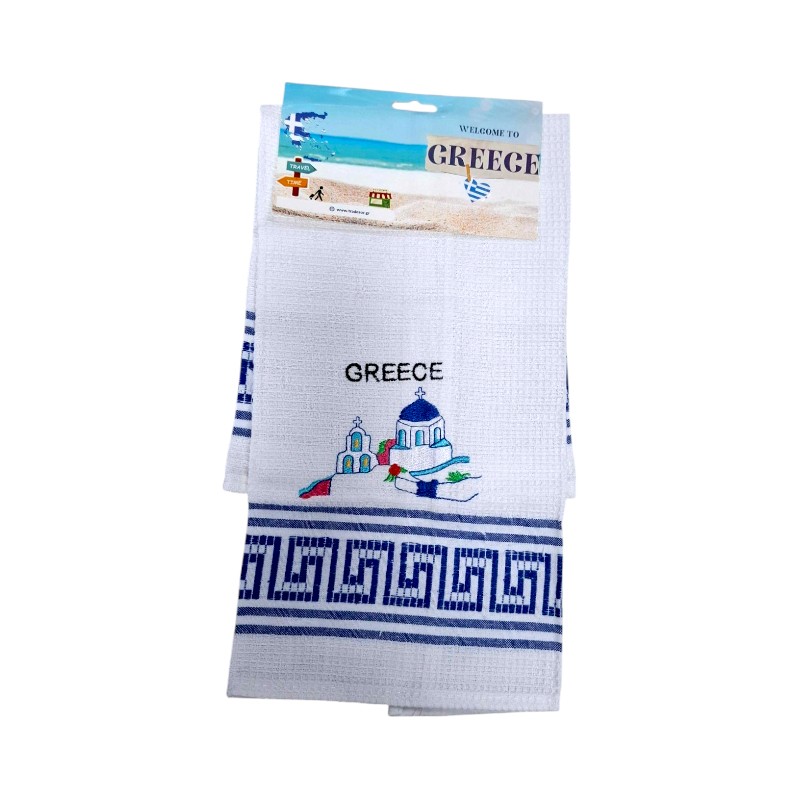 Πετσέτα ποτηρόπανο Souvenir με κέντημα – Σετ 12pcs – Greece – 416020