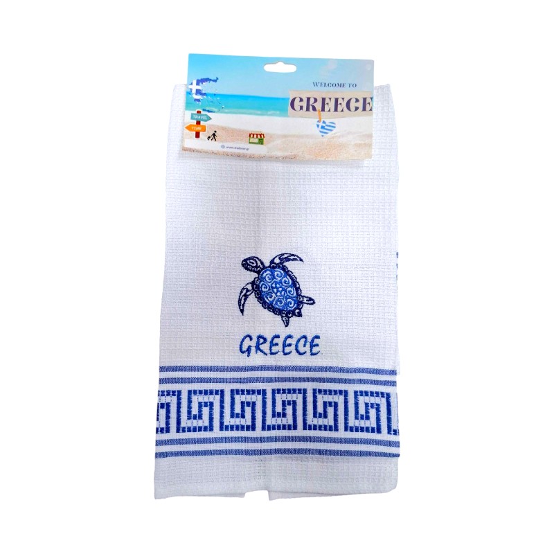 Πετσέτα ποτηρόπανο Souvenir με κέντημα – Σετ 12pcs – Greece – 416044