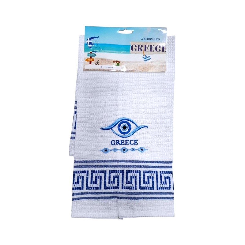 Πετσέτα ποτηρόπανο Souvenir με κέντημα – Σετ 12pcs – Greece – 416068