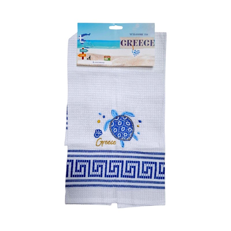 Πετσέτα ποτηρόπανο Souvenir με κέντημα – Σετ 12pcs – Greece – 416075