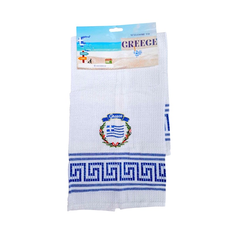 Πετσέτα ποτηρόπανο Souvenir με κέντημα – Σετ 12pcs – Greece – 416082
