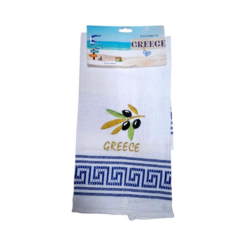 Πετσέτα ποτηρόπανο Souvenir με κέντημα – Σετ 12pcs – Greece – 416099
