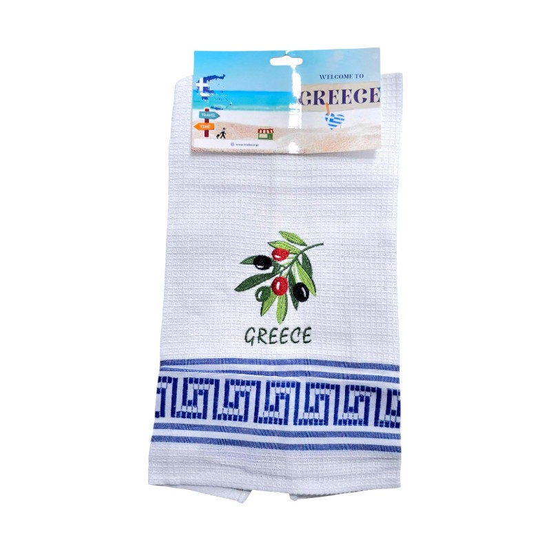 Πετσέτα ποτηρόπανο Souvenir με κέντημα - Σετ 12pcs - Greece - 416112