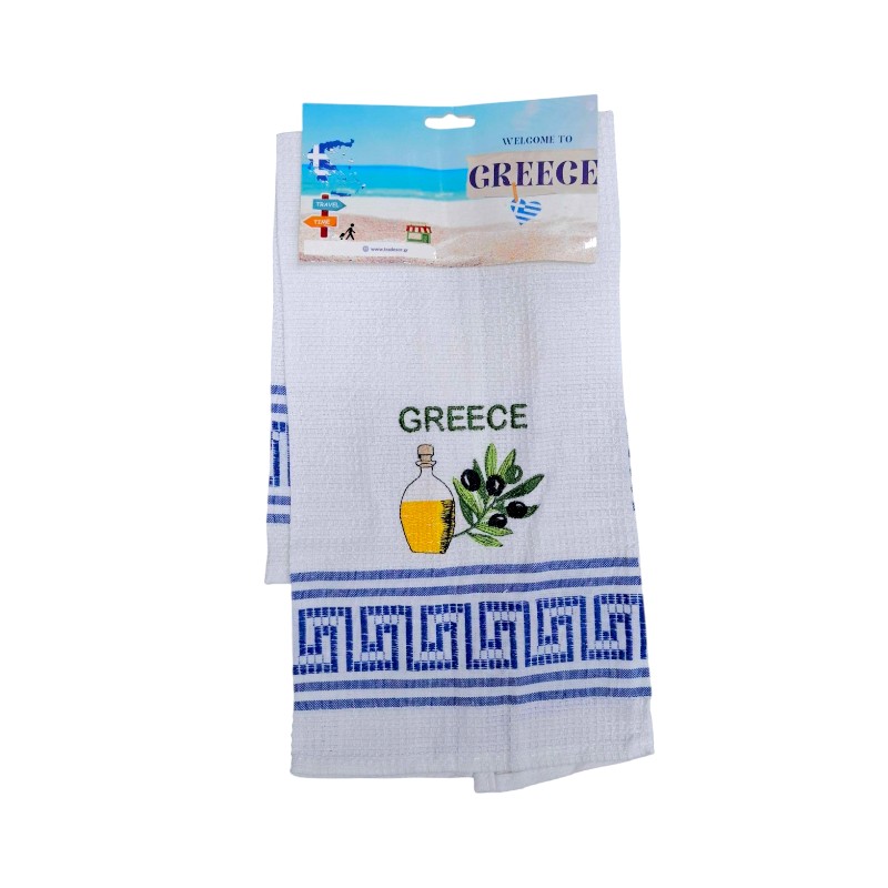 Πετσέτα ποτηρόπανο Souvenir με κέντημα – Σετ 12pcs – Greece – 416129
