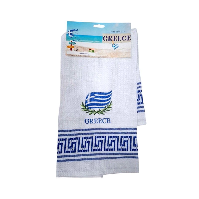 Πετσέτα ποτηρόπανο Souvenir με κέντημα – Σετ 12pcs – Greece – 416174