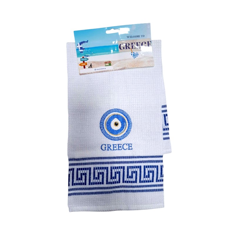 Πετσέτα ποτηρόπανο Souvenir με κέντημα – Σετ 12pcs – Greece – 416181