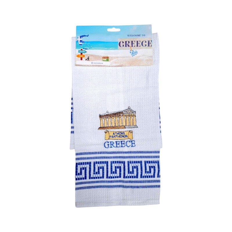 Πετσέτα ποτηρόπανο Souvenir με κέντημα – Σετ 12pcs – Athens/Greece – 416204