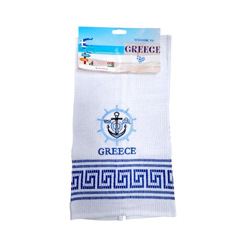 Πετσέτα ποτηρόπανο Souvenir με κέντημα – Σετ 12pcs – Greece – 416228