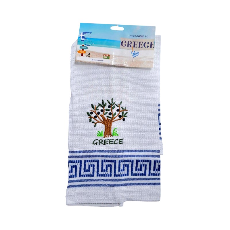Πετσέτα ποτηρόπανο Souvenir με κέντημα – Σετ 12pcs – Greece – 416235