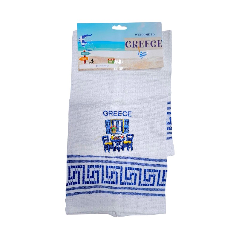 Πετσέτα ποτηρόπανο Souvenir με κέντημα – Σετ 12pcs – Greece – 416297