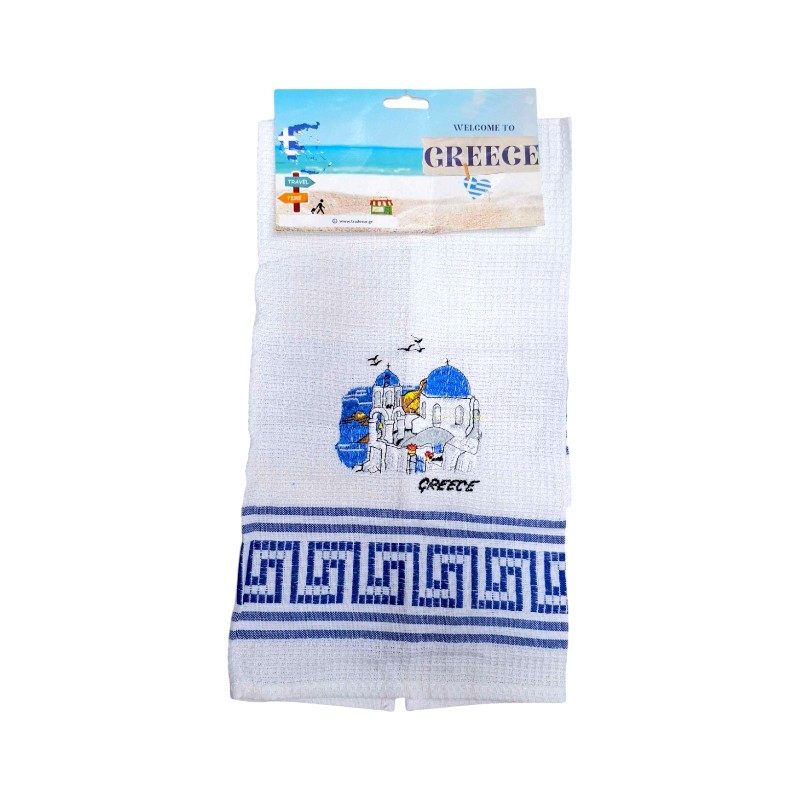 Πετσέτα ποτηρόπανο Souvenir με κέντημα – Σετ 12pcs – Greece – 416303
