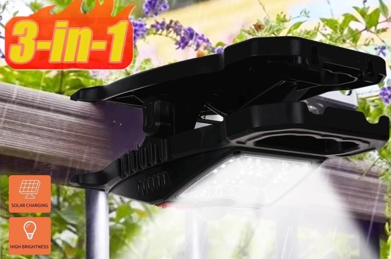 Επαναφορτιζόμενος προβολέας LED Clip με ηλιακό πάνελ – 887C-COB  – 419215