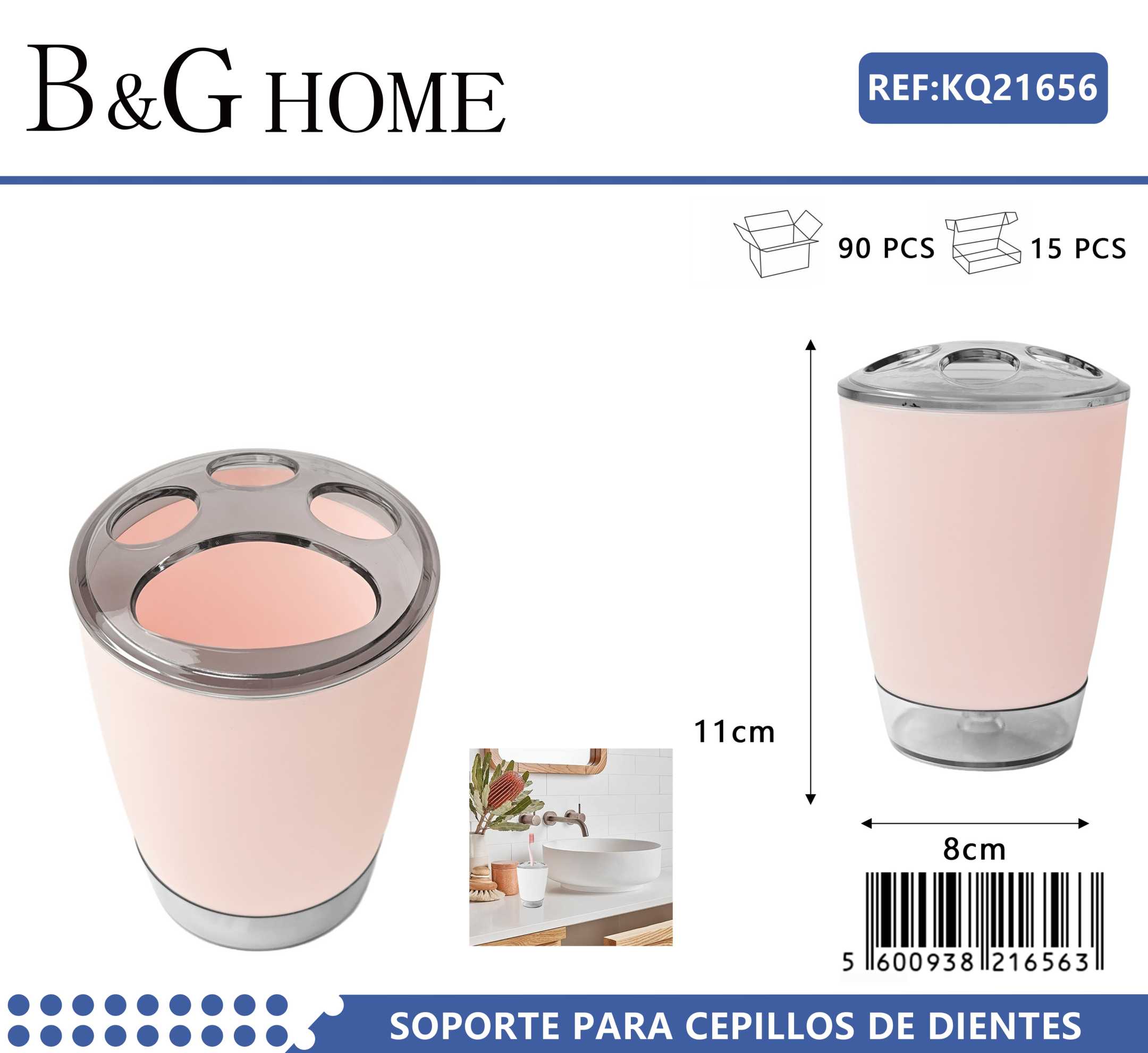 Θήκη οδοντόβουρτσας πλαστική – Light Pink – 21656