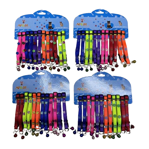 Περιλαίμιο – Κολάρο γάτας με κουδουνάκι – 1cm – 12pcs – 550202