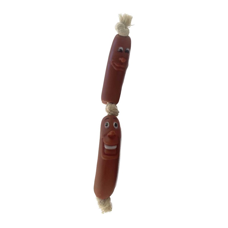 Παιχνίδι σκύλου Latex λουκάνικα με σχοινί – 23×3.5cm – 12pcs – 550377