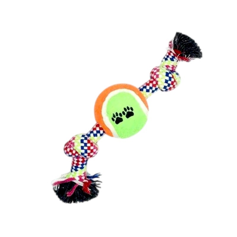 Παιχνίδι σκύλου σχοινί με μπάλα – 23cm – 12pcs – 550568
