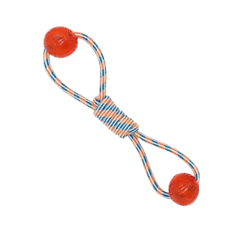 Παιχνίδι σκύλου σχοινί με μπάλα TPR – 42cm – 12pcs – 550571