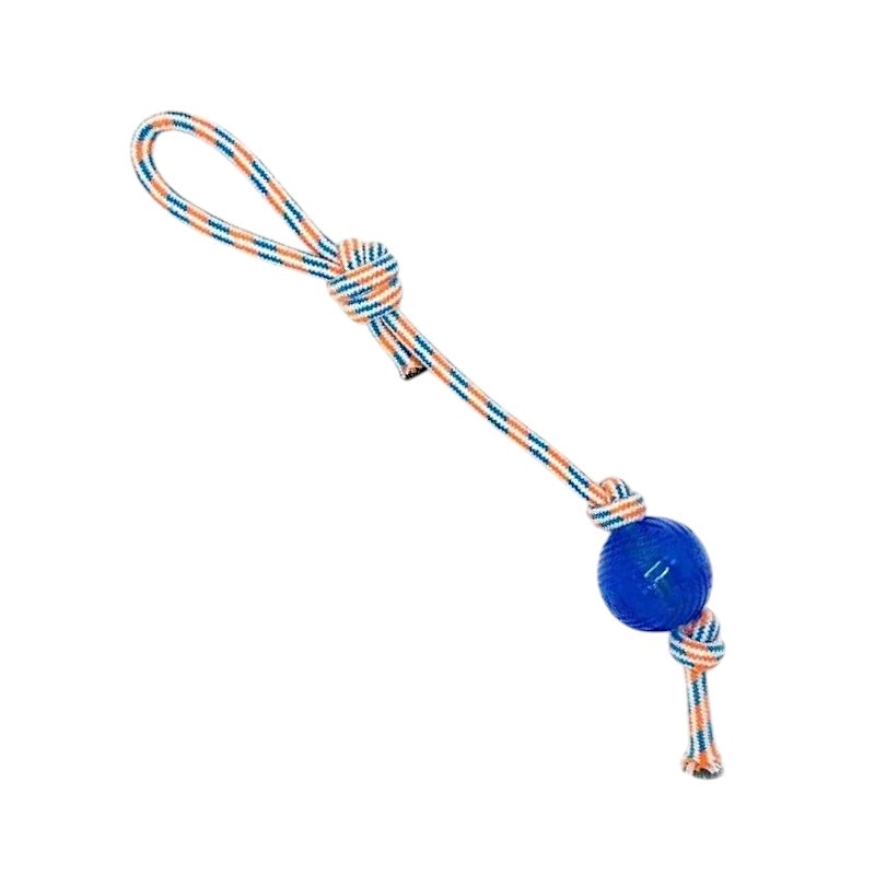 Παιχνίδι σκύλου σχοινί με μπάλα TPR – 46cm – 12pcs – 550572