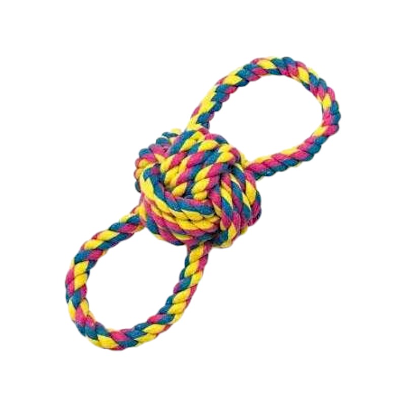 Παιχνίδι κατοικιδίου σχοινί με μπάλα – 22cm – 12pcs – 550628