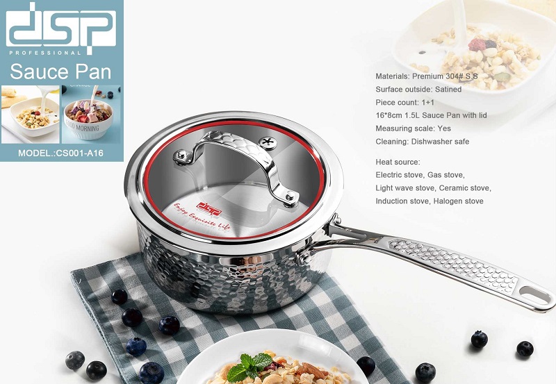 Γαλατιέρα ανοξείδωτη με καπάκι – 1.5L – CS001-A16 – DSP – 562496