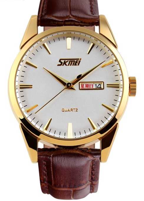 Αναλογικό ρολόι χειρός – Skmei – 9073 – Brown/Gold