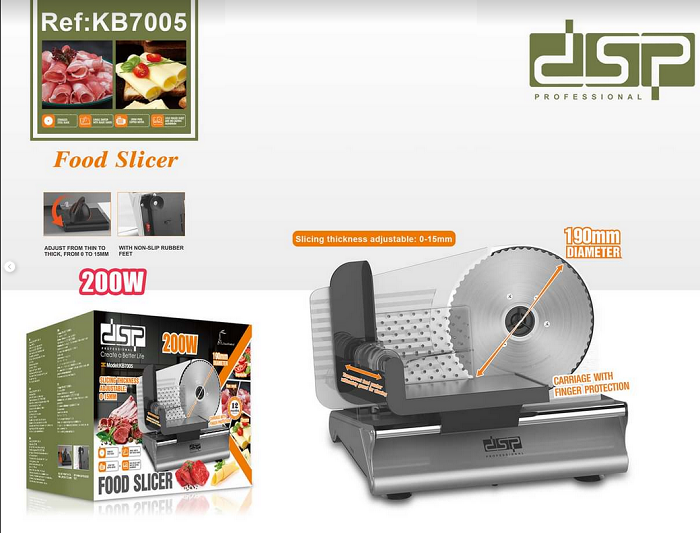 Ηλεκτρικός κόφτης τροφίμων σε φέτες – Food Slicer – KB7005 – DSP – 615525