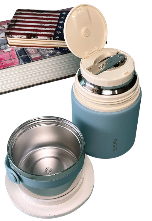 Φορητό παγούρι-θερμός με κουτάλι – ZF022 – 600ml – 640222 – White