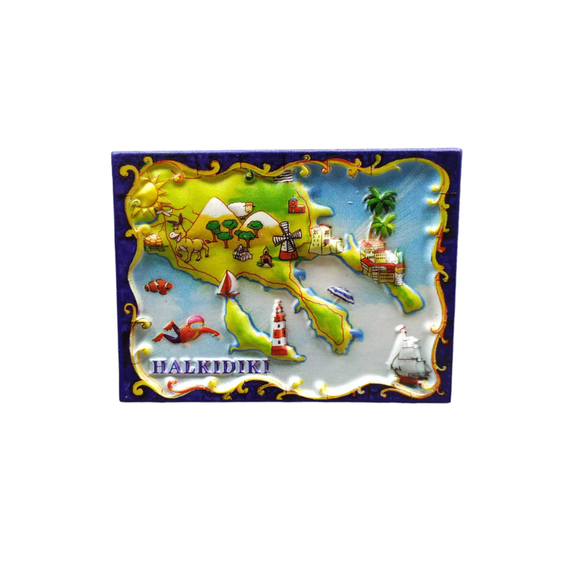 Tουριστικό μαγνητάκι Souvenir – Σετ 12pcs – Resin Magnet – Chalkidiki – 678299