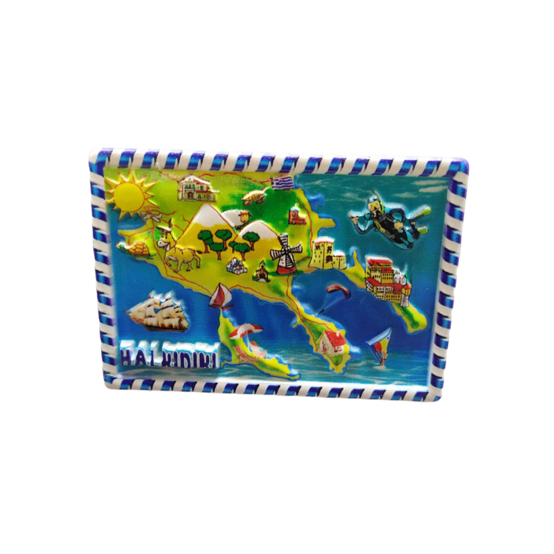 Tουριστικό μαγνητάκι Souvenir – Σετ 12pcs – Resin Magnet – Chalkidiki – 678302