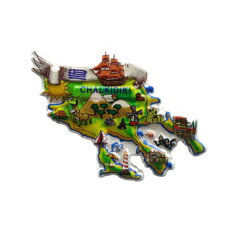 Tουριστικό μαγνητάκι Souvenir – Σετ 12pcs – Resin Magnet – Chalkidiki – 678309