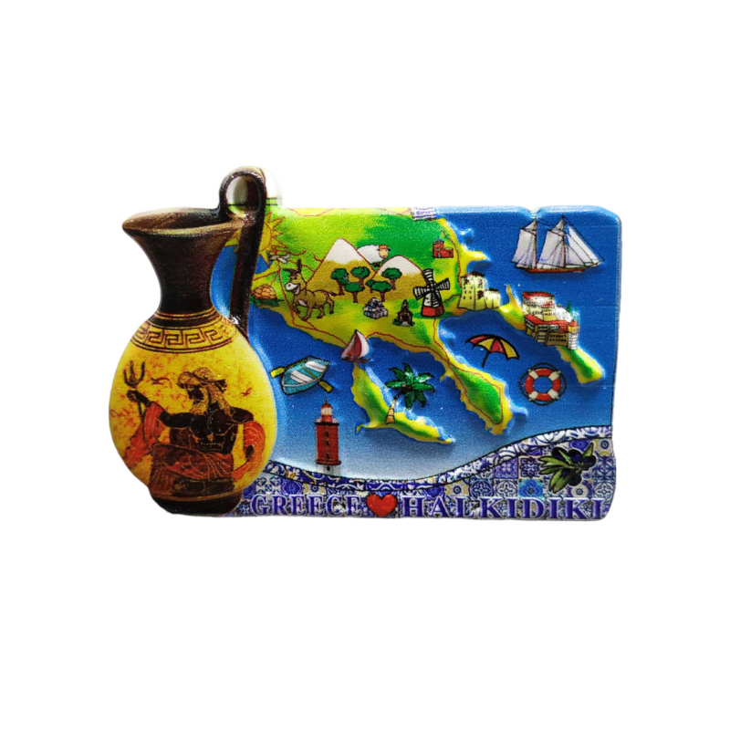 Tουριστικό μαγνητάκι Souvenir – Σετ 12pcs – Resin Magnet – Chalkidiki – 678314