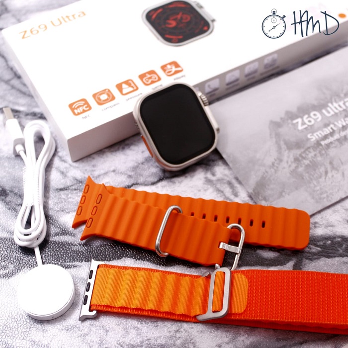 Σετ Smartwatch με 2 λουράκια – Z69 Ultra – 687996 – Orange