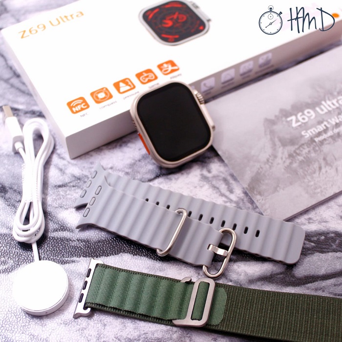 Σετ Smartwatch με 2 λουράκια – Z69 Ultra – 687996 – Grey/Green