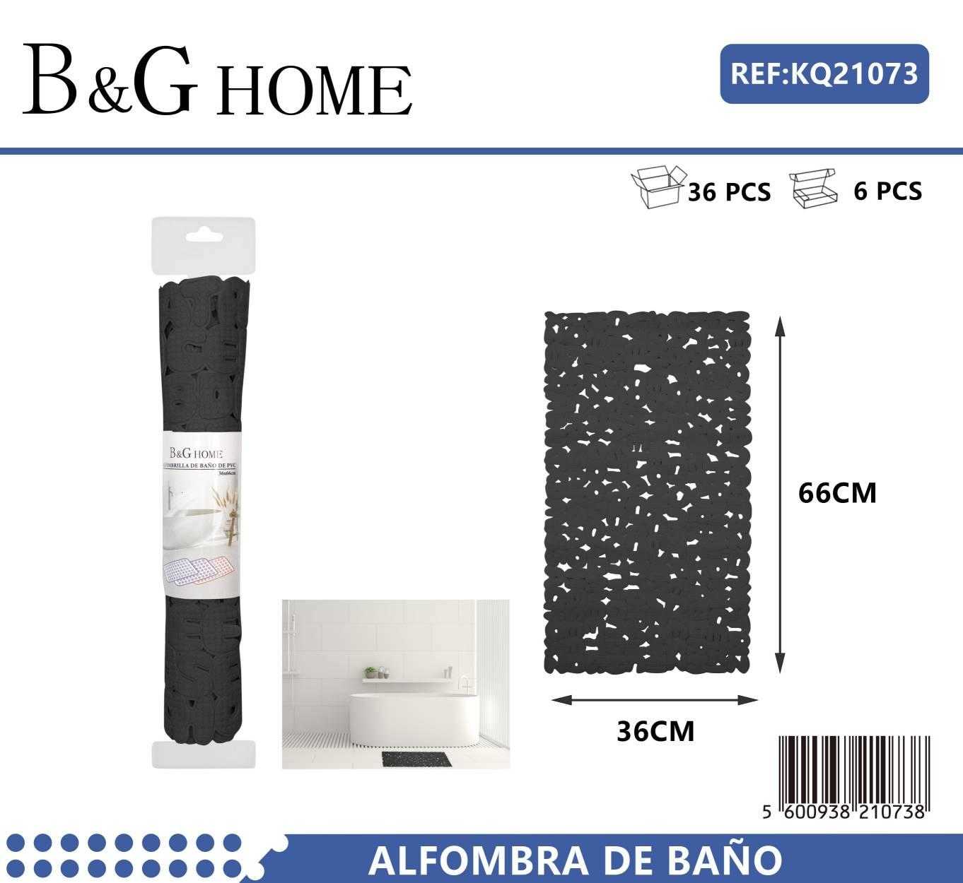 Αντιολισθητικό πατάκι μπάνιου – 6C – 36x66cm – Black – 21073