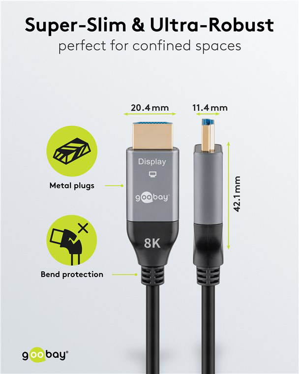 GOOBAY καλώδιο HDMI 2.1 76277 με Ethernet, 8K/60Hz, 48 Gbps, 40m, μαύρο