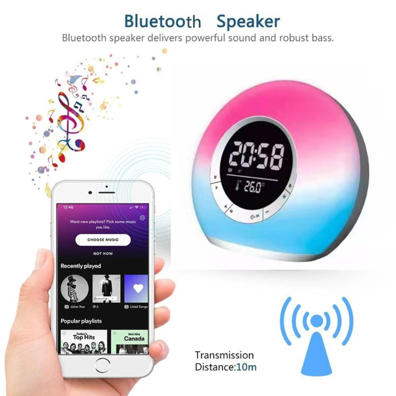 Ασύρματο ηχείο Bluetooth LED & ψηφιακό ρολόι – P11 – 810804