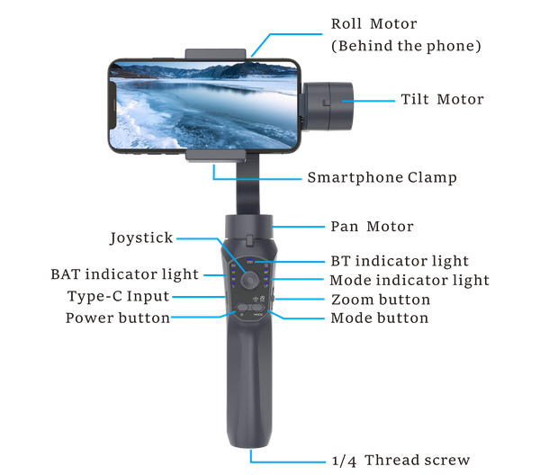 Σταθεροποιητής εικόνας Gimbal για smartphone – F10 Pro – 811481