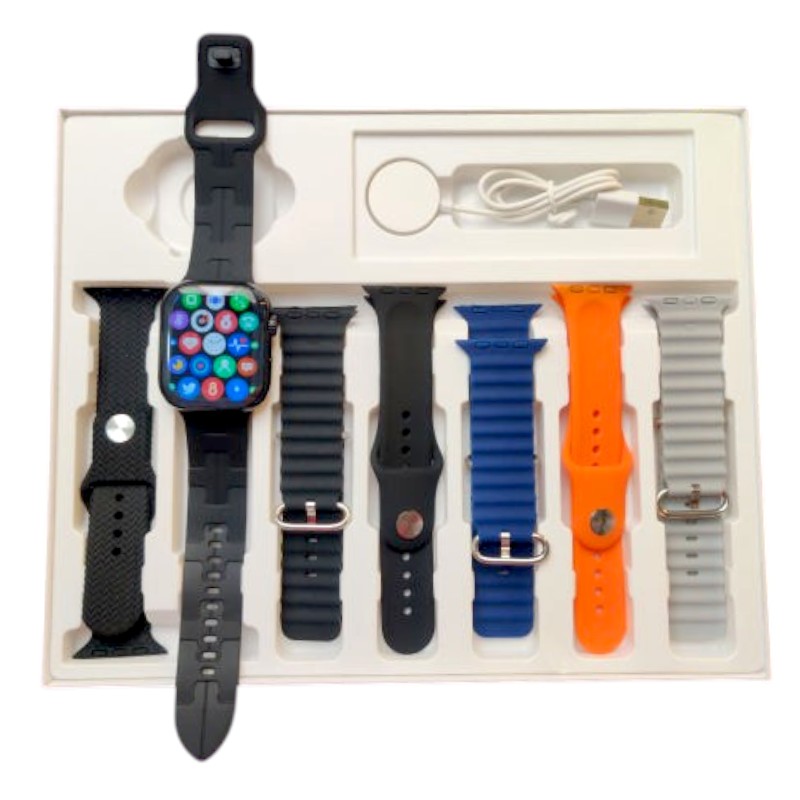 Σετ Smartwatch με 7 λουράκια – S9 Pro Max  – 812303 – Black