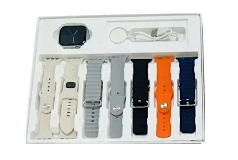 Σετ Smartwatch με 7 λουράκια – S9 Pro Max  – 812303 – Silver/White