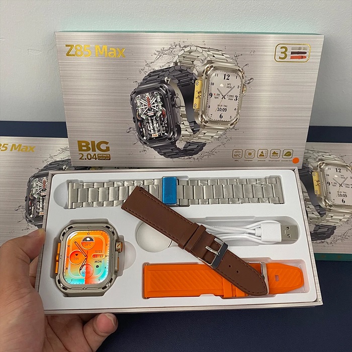 Σετ Smartwatch με 3 λουράκια – Z85 MAX – 065097 – Orange