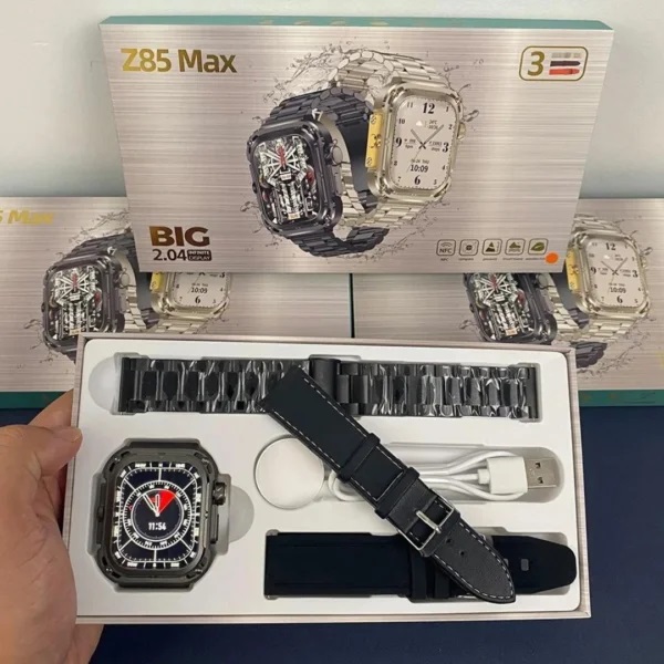 Σετ Smartwatch με 3 λουράκια – Z85 MAX – 065097 – Black