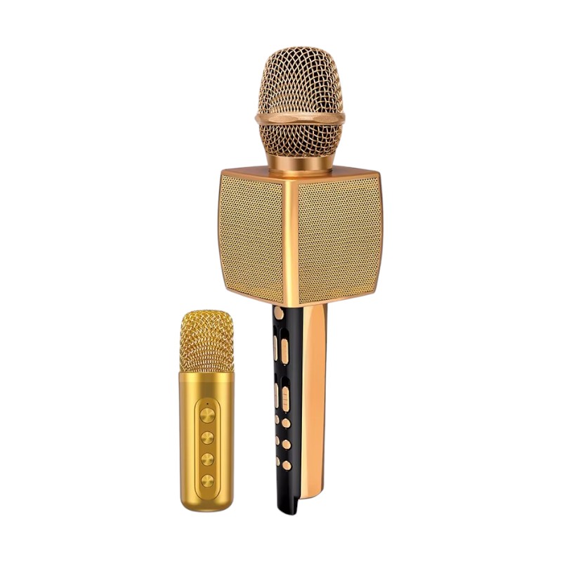 Σετ ασύρματο μικρόφωνο Karaoke με ηχείο & mini μικρόφωνο – YS-98 – 885291 – Gold