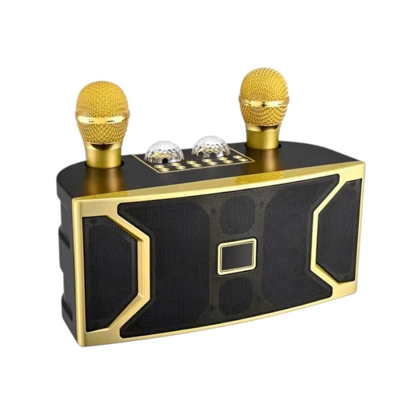 Ασύρματο ηχείο Bluetooth με 2 μικρόφωνα Karaoke – YS-211 – 887189 – Gold