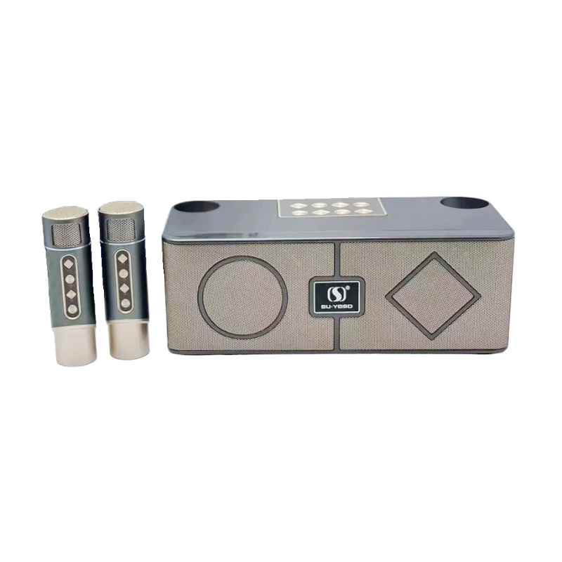 Ασύρματο ηχείο Bluetooth με 2 μικρόφωνα Karaoke – YS215 – 887271 – Grey