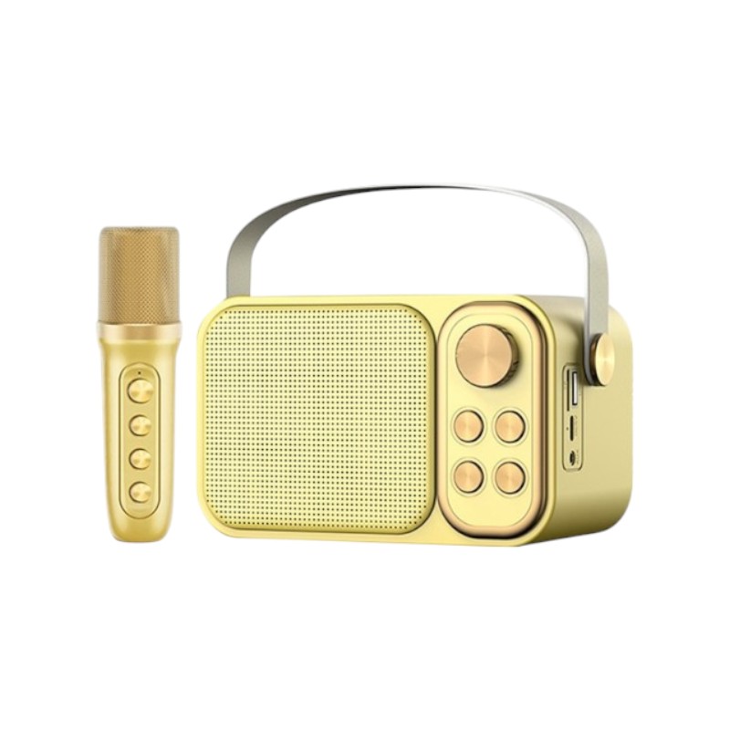 Ασύρματο ηχείο Bluetooth με μικρόφωνο Karaoke – YS-103 – 887288 – Gold