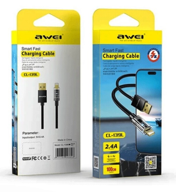 Καλώδιο φόρτισης & data – Lightning – CL-139L – AWEI – 887707