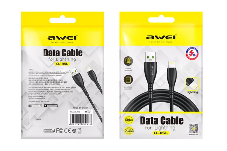 Καλώδιο φόρτισης & data – Lightning – CL-115L – 1m – AWEI – 887820
