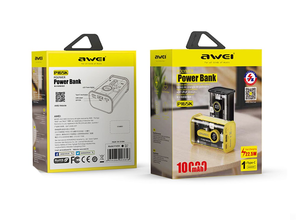 Powerbank – 10.000mah – P165K – 22.5W – AWEI – 888513